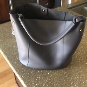Grey leather purse
